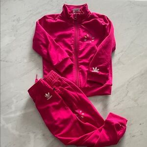 Adidas Youth Fuchsia Tracksuit